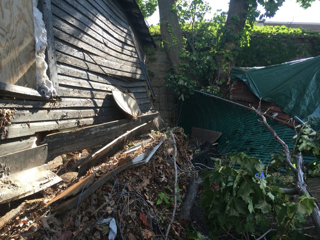 Water damage restoration for a house that suffered water damage in a storm in New York.