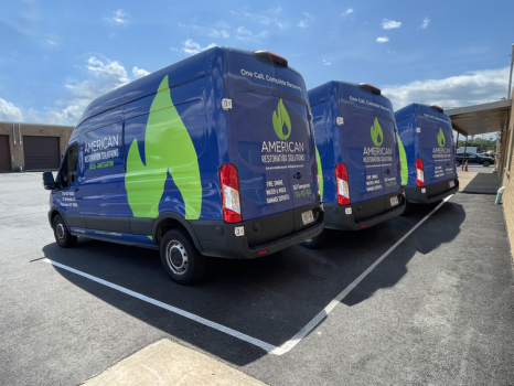 fire and water restoration and cleanup trucks for Suffolk County ready to roll